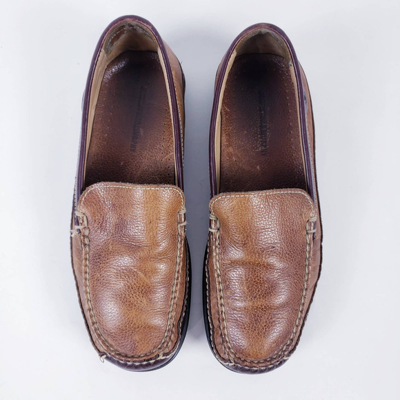 Johnston & Murphy Men's Brown Leather Casual Slip On Loafer Shoes  Size 8.5 - Picture 7 of 10